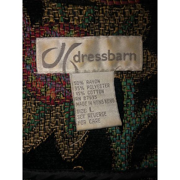 Vintage Jacket Brocade Textured Floral Black Woven Size M Multi Color Hong Kong - Picture 8 of 11